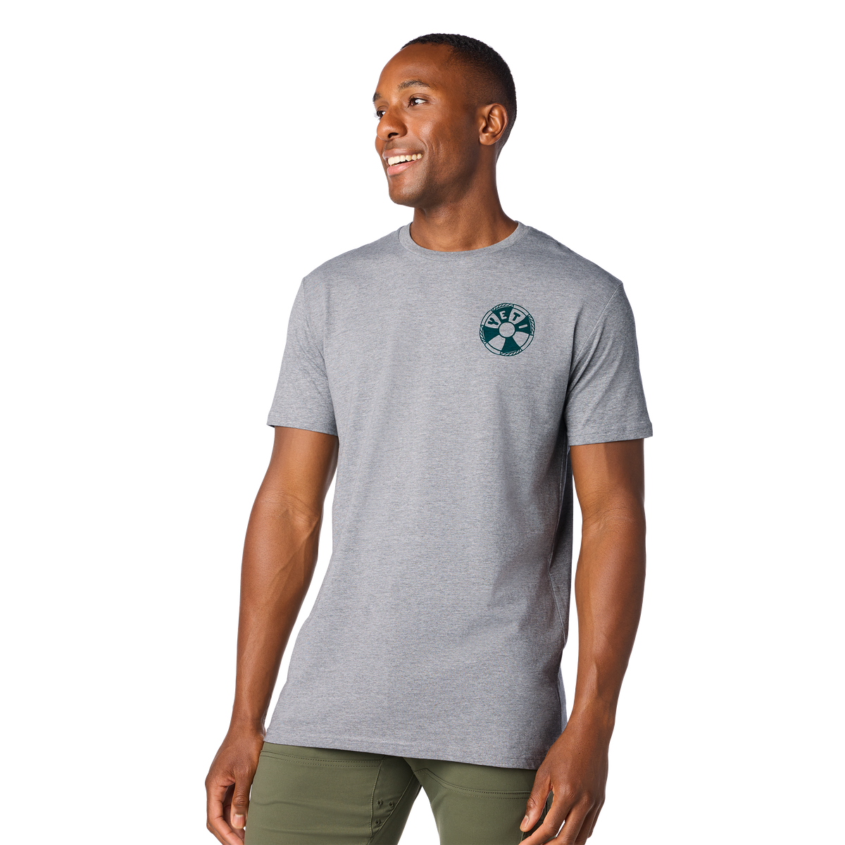 YETI Nautical Octopus Short Sleeve T-Shirt Grey
