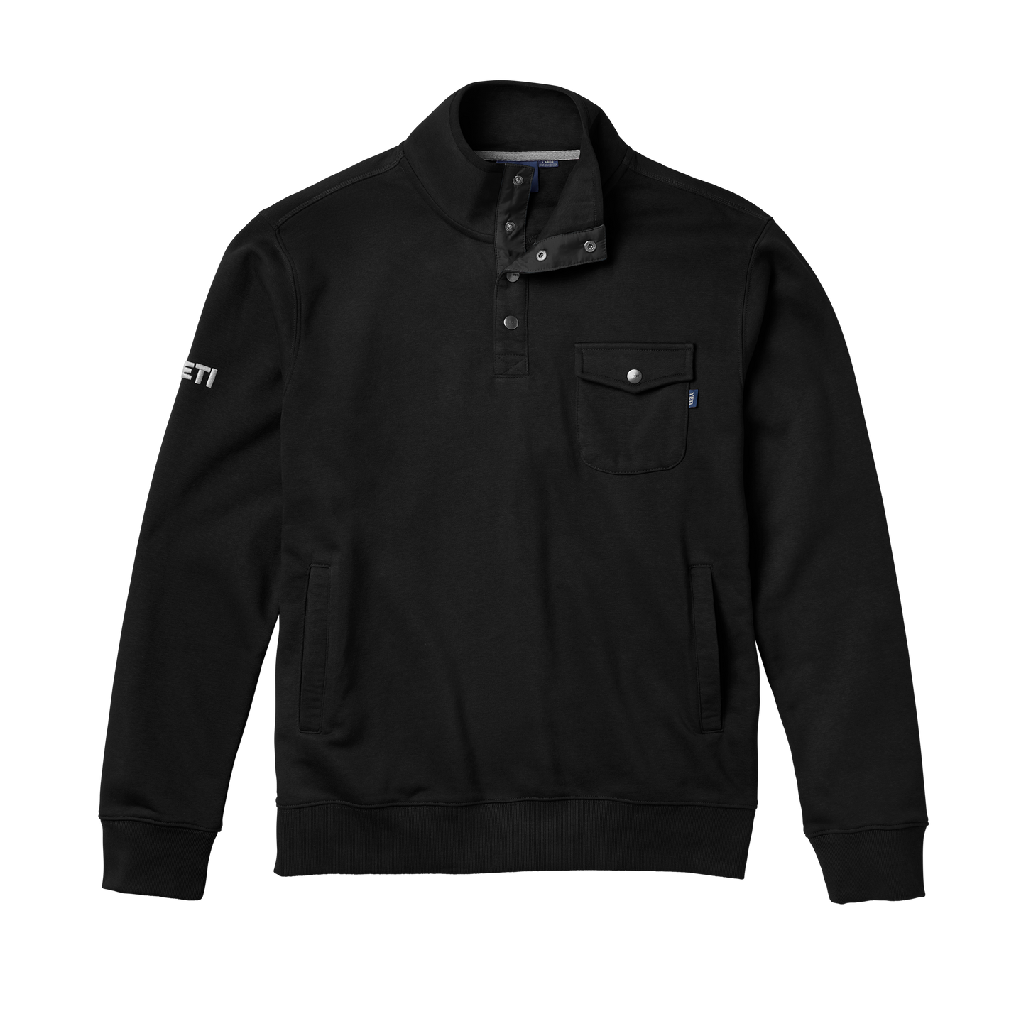 YETI Hoody van geborstelde fleece met col Zwart