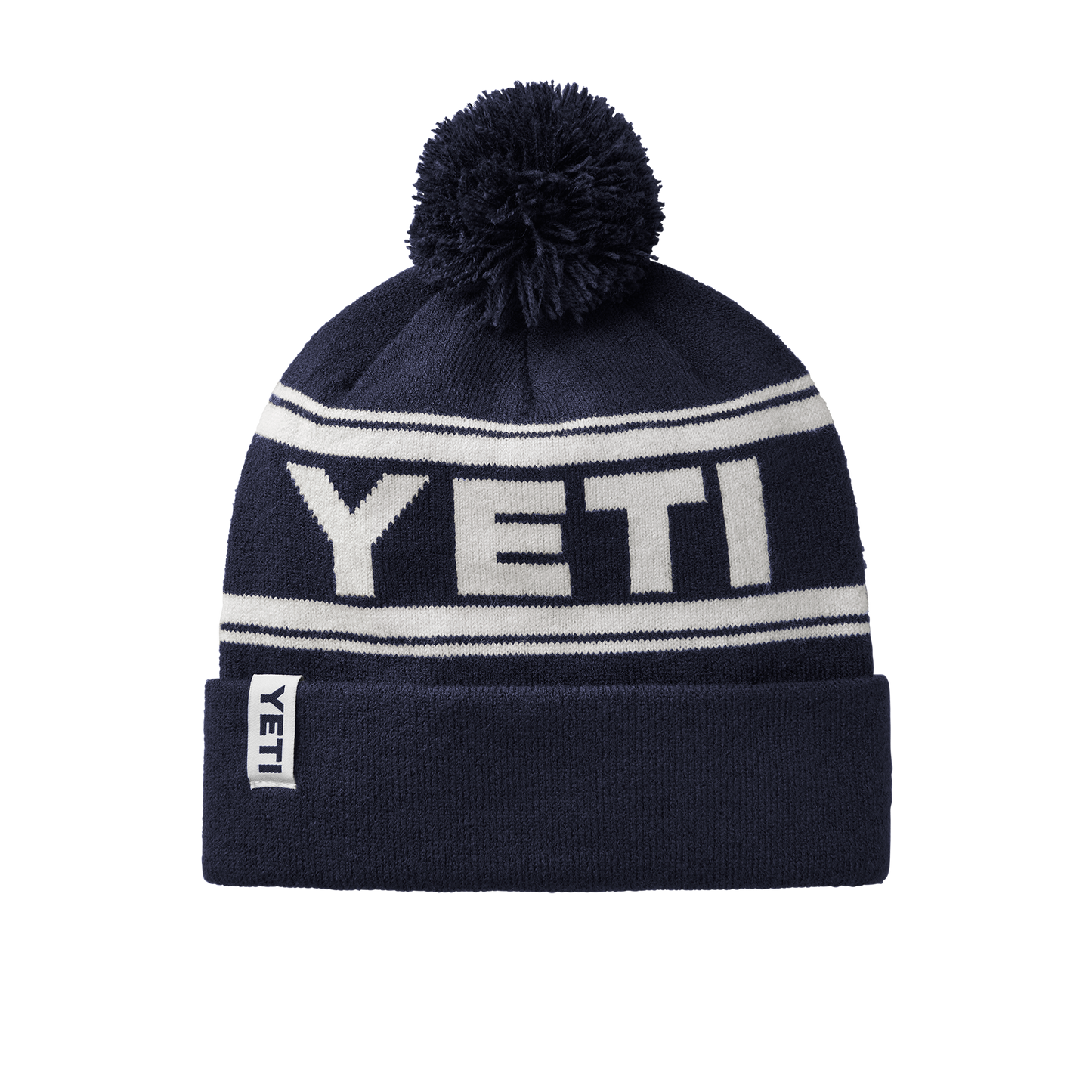 YETI Gebreide retrobeanie met logo Navy/Wit