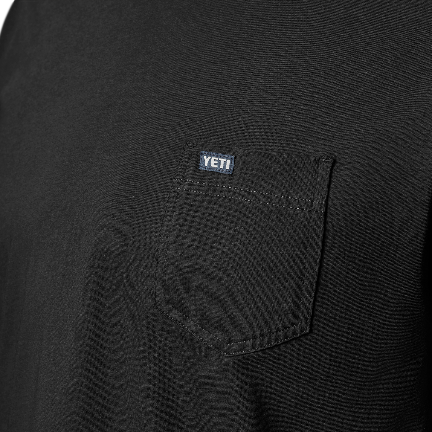 YETI Premium T-shirt met korte mouwen met zakje Zwart