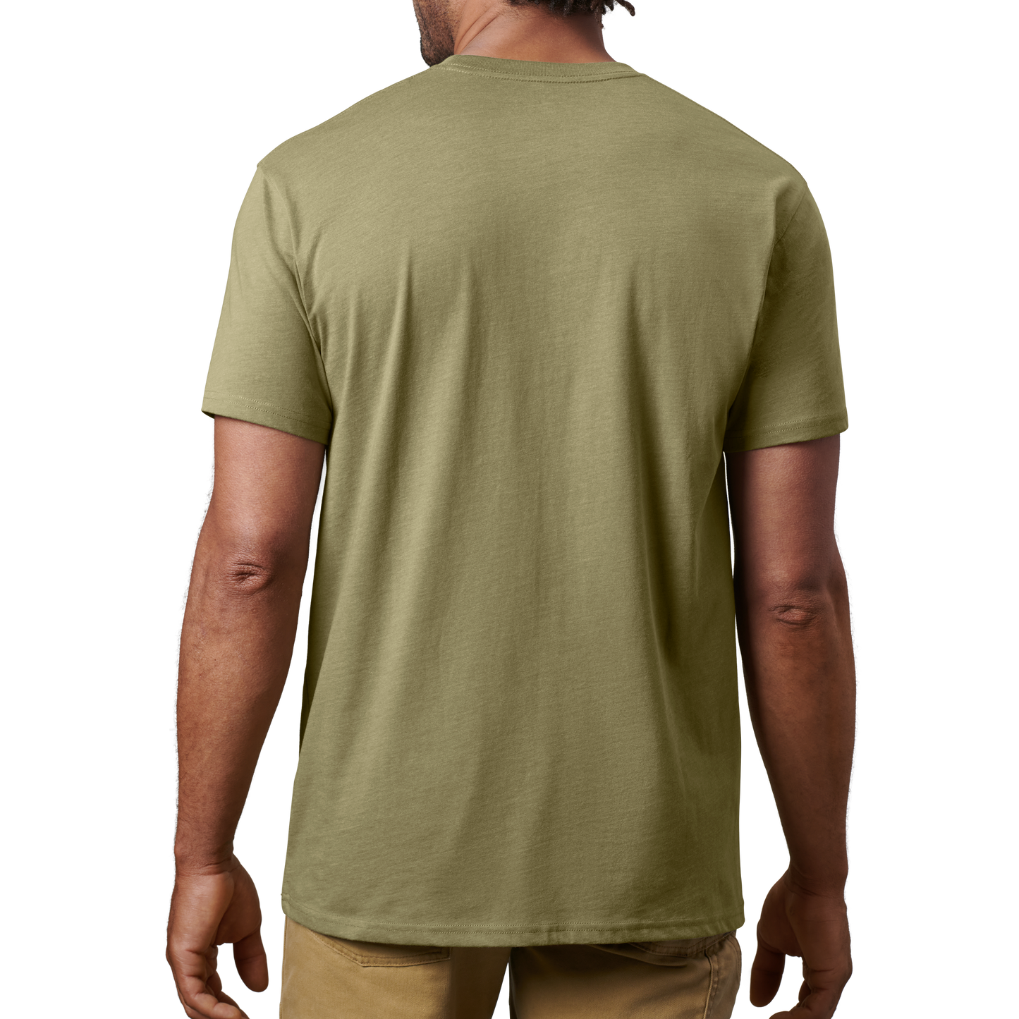 YETI Premium T-shirt met korte mouwen met zakje Heather Olive