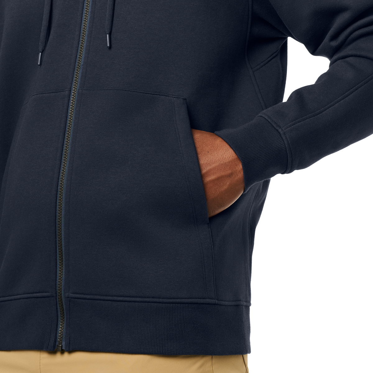 YETI Logo Badge Full Zip Hoodie Navy
