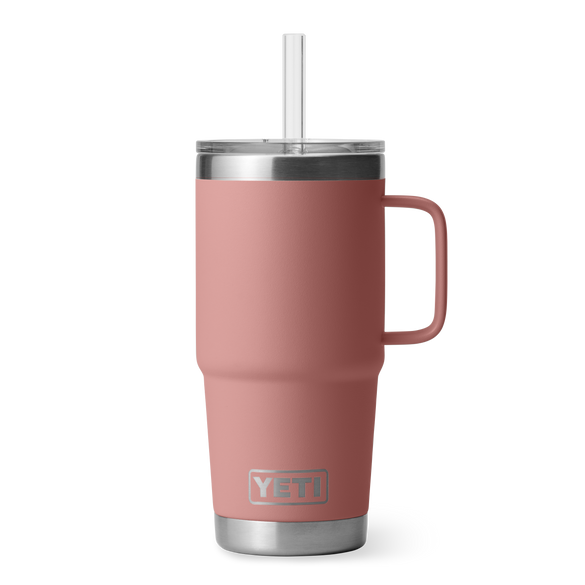 YETI Rambler® Mok Van 25 oz (710 ml) Met Rietjesdeksel Sandstone Pink