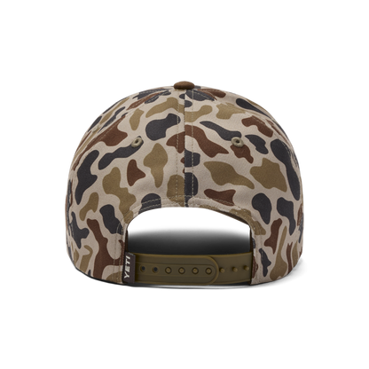 YETI® Wetlands Camo geweven snapback met platte rand