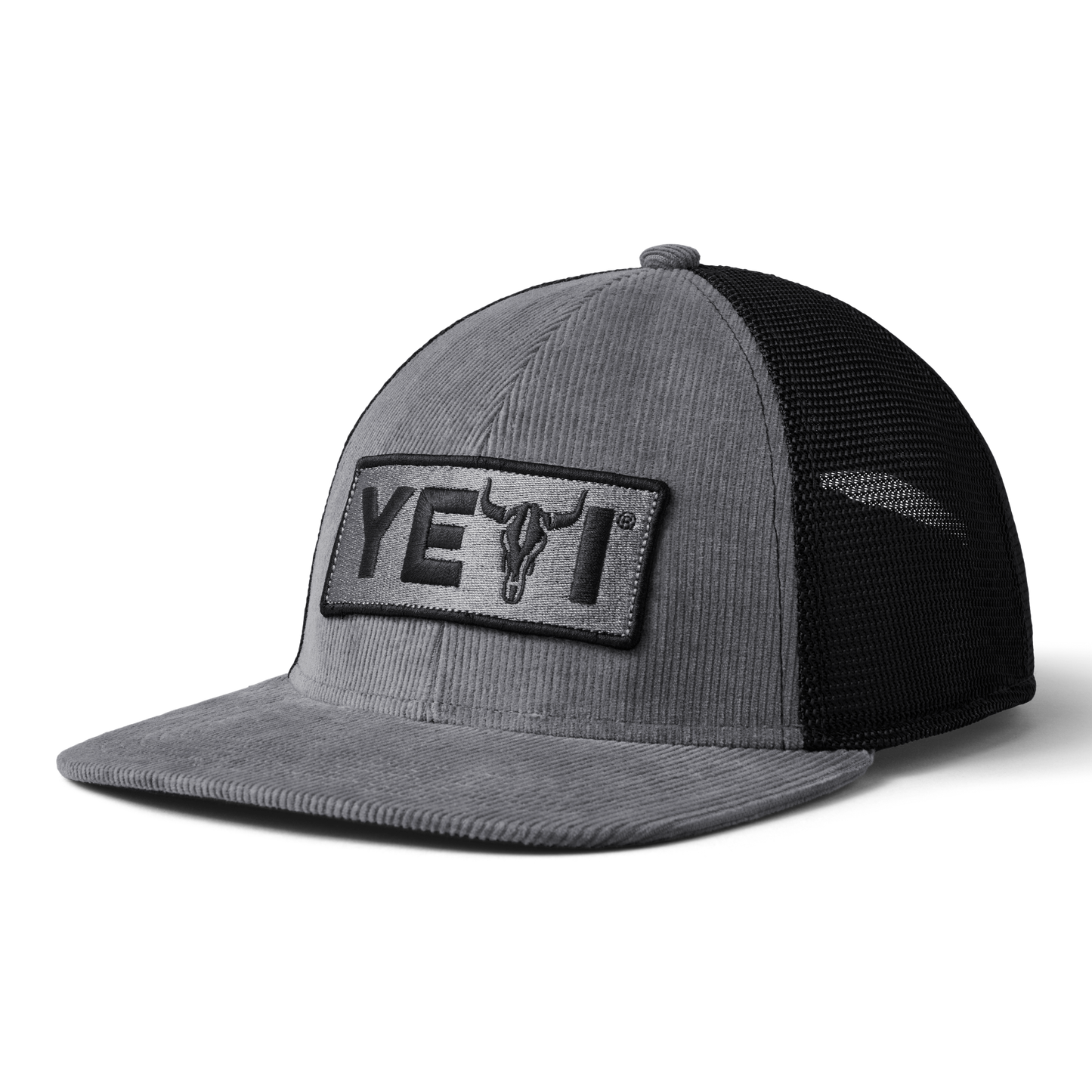 YETI Pet met stier in logo en platte rand Grey