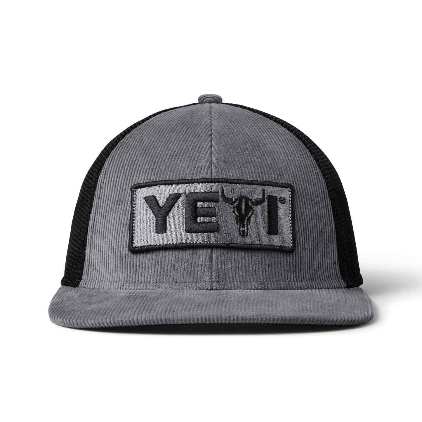 YETI Pet met stier in logo en platte rand Grey