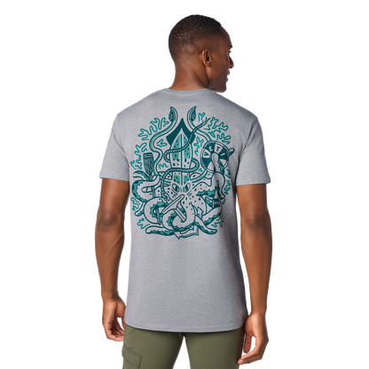 YETI Nautical Octopus Short Sleeve T-Shirt Grey