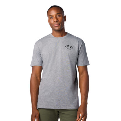YETI Pigeon Emblem Short Sleeve T-Shirt Grey