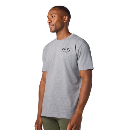 YETI Pigeon Emblem Short Sleeve T-Shirt Grey