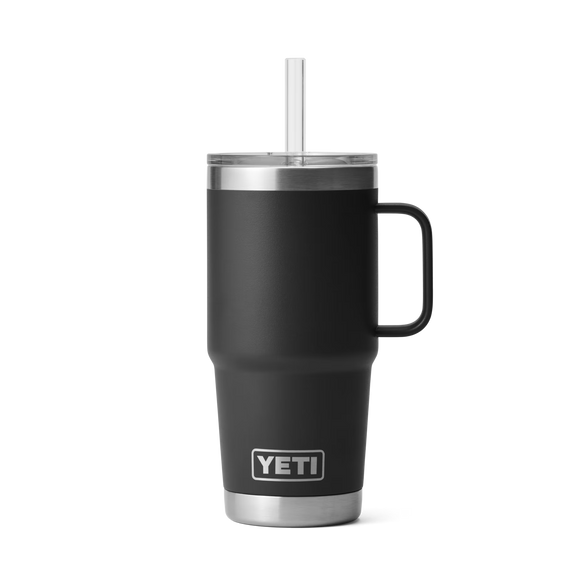 YETI Rambler® Mok Van 25 oz (710 ml) Met Rietjesdeksel Zwart