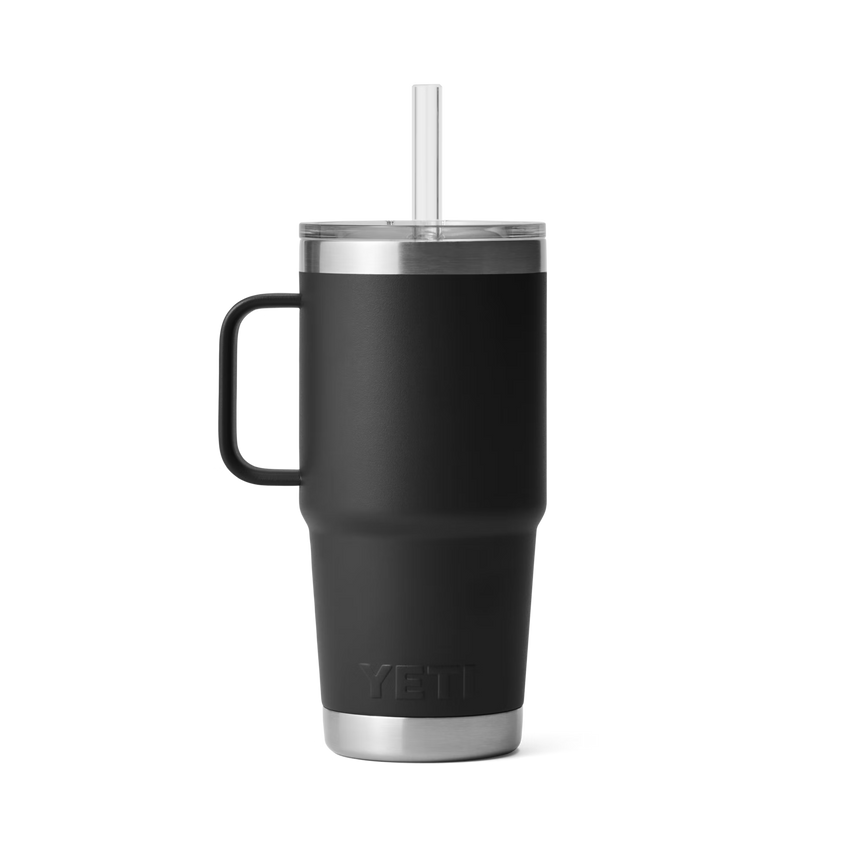 YETI Rambler® Mok Van 25 oz (710 ml) Met Rietjesdeksel Zwart