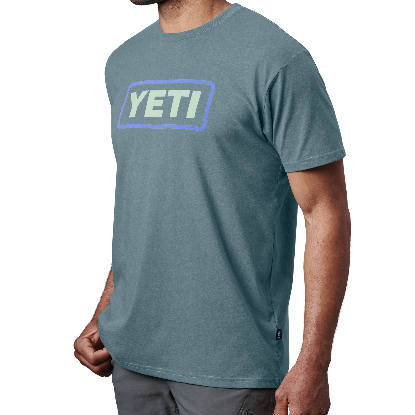 YETI Premium T-shirt met korte mouwen met logobadge Indigo