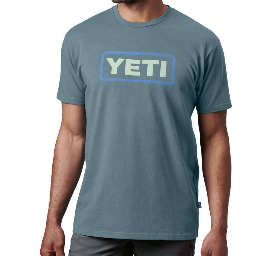 YETI Premium T-shirt met korte mouwen met logobadge Indigo