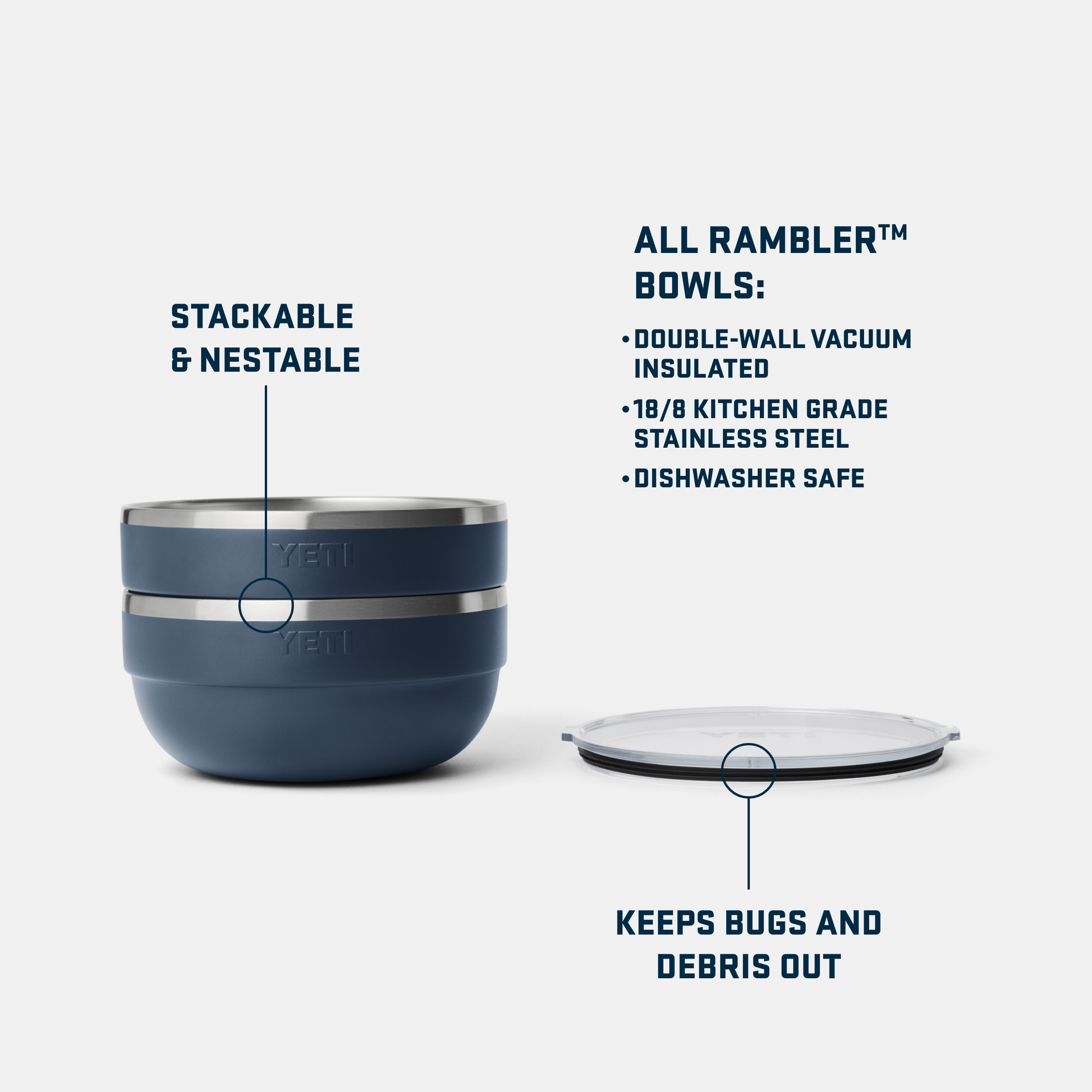 YETI Geïsoleerde Rambler™ kom Groot Wit