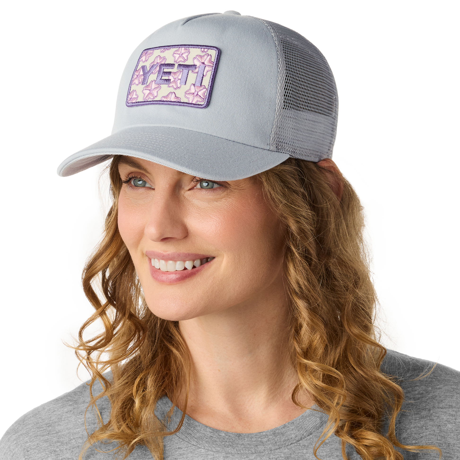 YETIYETI™ Cherry Blossom Trucker Hat Grey