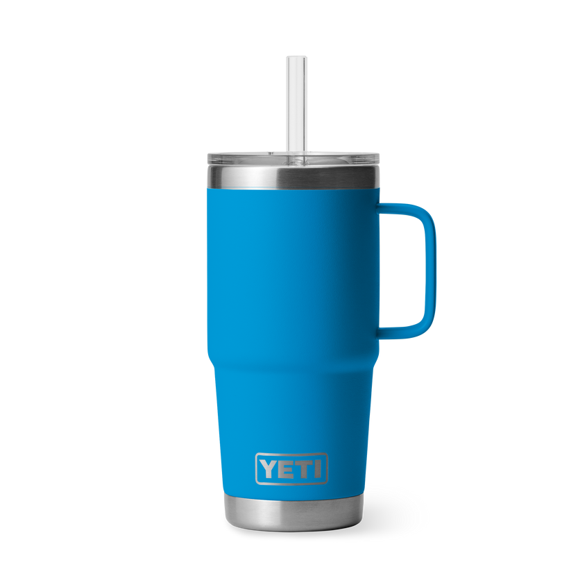 YETI Rambler® Mok Van 25 oz (710 ml) Met Rietjesdeksel Big Wave Blue