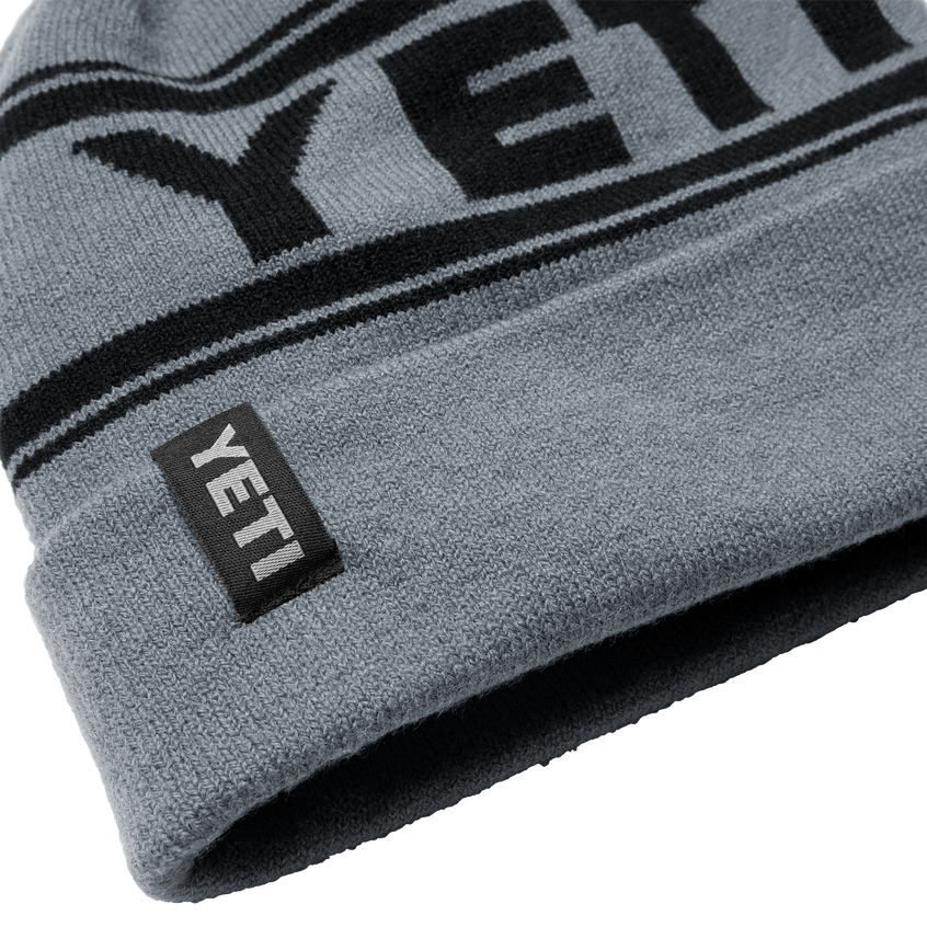 YETI Gebreide retrobeanie met logo Grey/Zwart