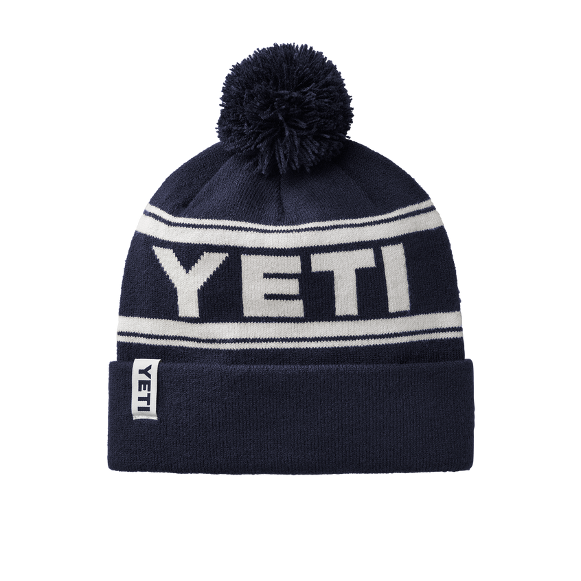 YETI Gebreide retrobeanie met logo Navy/Wit