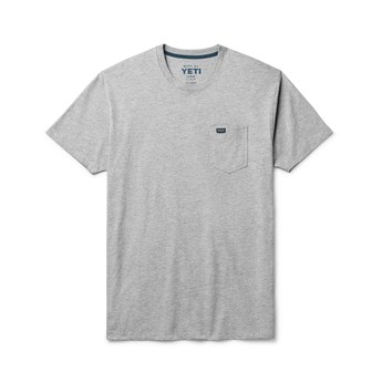 YETI Premium T-shirt met korte mouwen met zakje Heather Grey