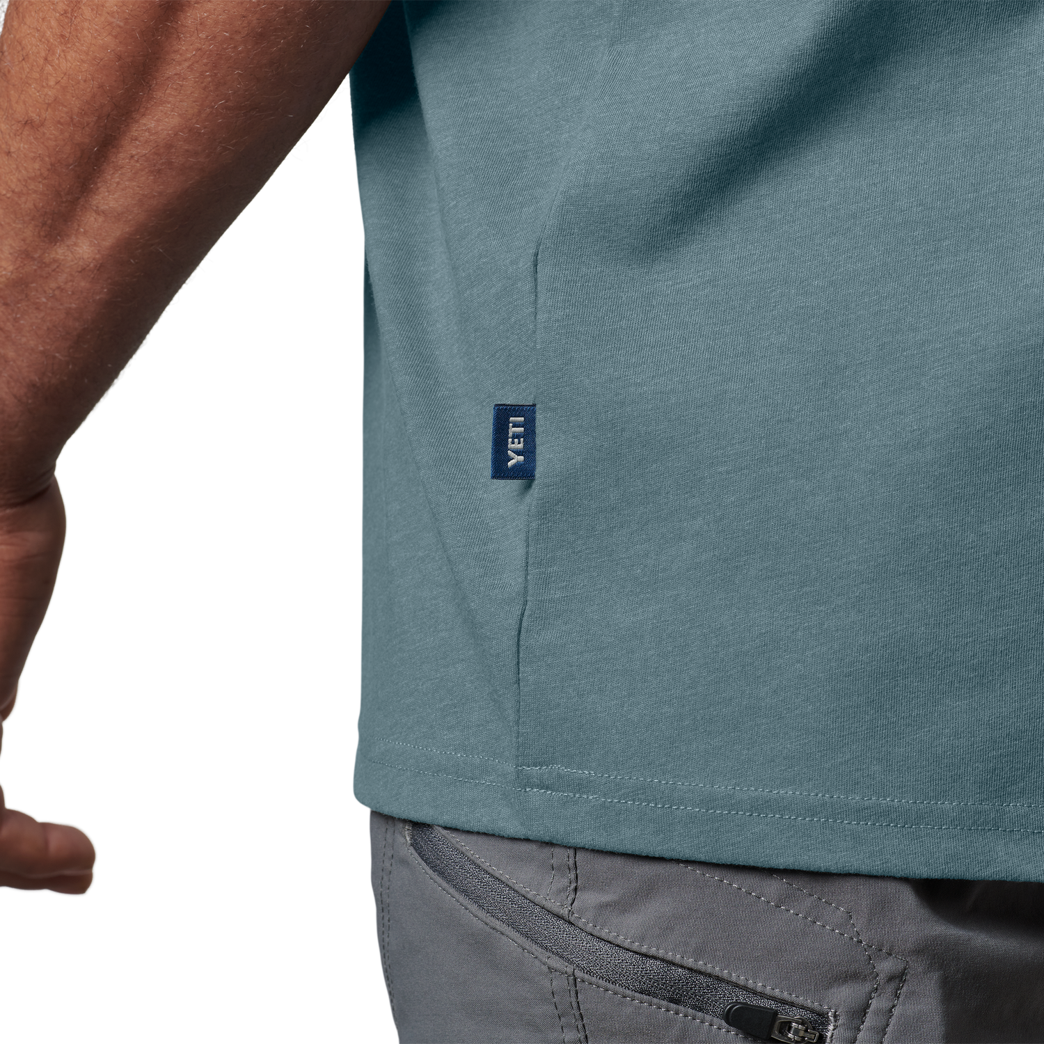 YETI Premium T-shirt met korte mouwen met logobadge Indigo