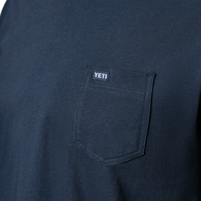 YETI Premium T-shirt met korte mouwen met zakje Navy